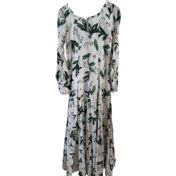Aqua Blu Australia Harlow Tiered Maxi Dress Lily print M - Picture 5 of 7